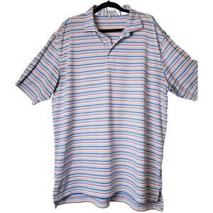Peter Millar XL Summer Comfort Polo Shirt Mens‎ Light Striped Napa Valley